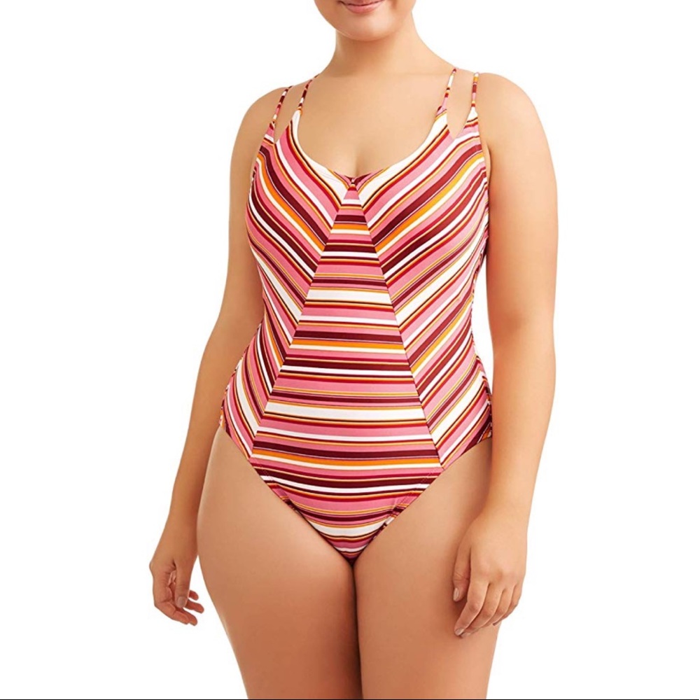 No boundaries sunbaked stripe one piece swimsuit